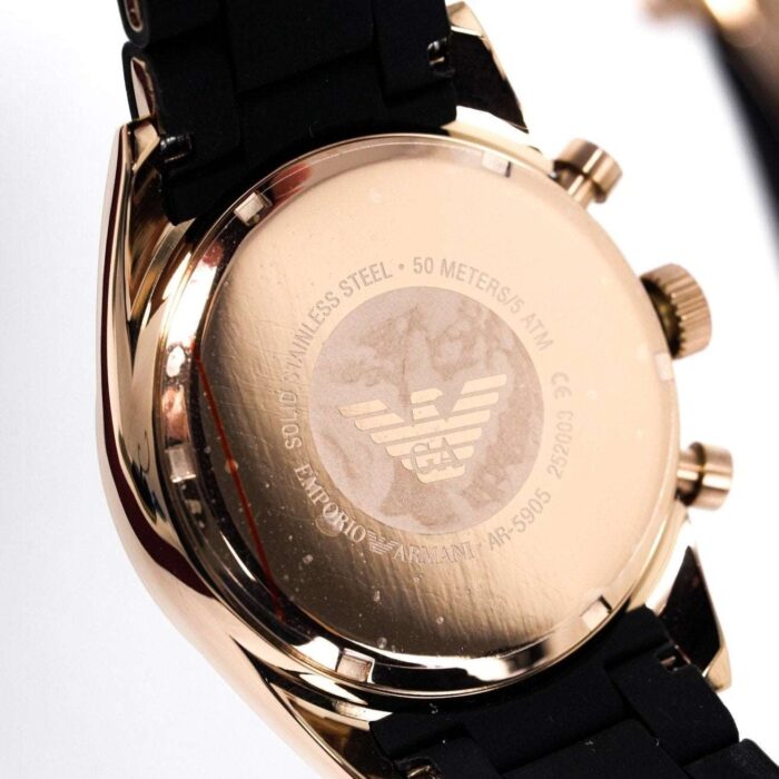 Emporio Armani Ladies Sportivo Chronograph Rose Gold PVD Watch - AR5906 - Image 3